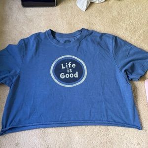 Cropped life is good crusher tee